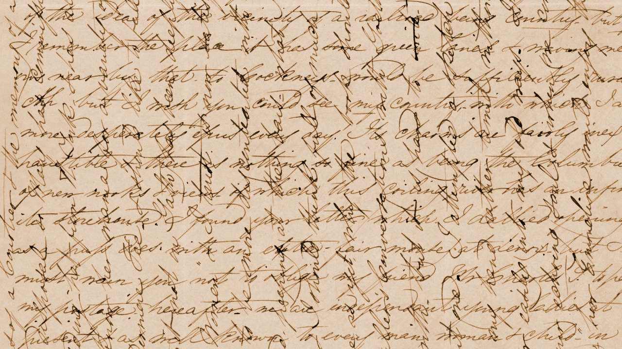 Cross-text handwriting on a letter